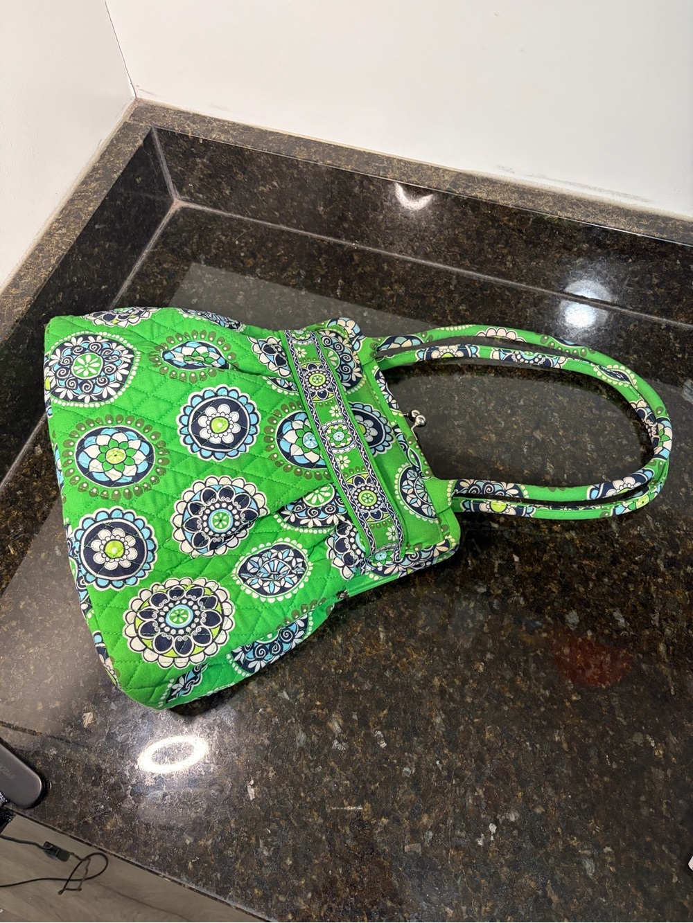 VERA BRADLEY Quilted Alice Shoulder Bag in retired Cupcake Green Pattern